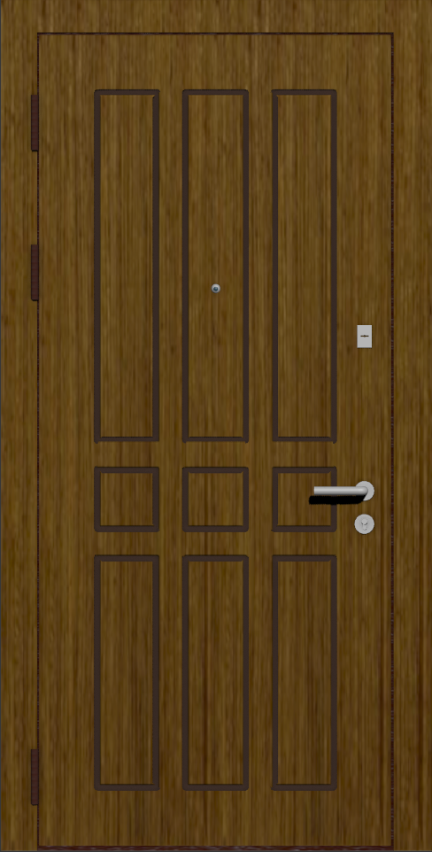 Классическая входная дверь с отделкой шпон дуб рустикальный и фрезеровкой С3